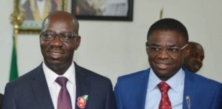 Drama As DSS Blocks Shaibu From Accessing Obaseki At Public Function (Photos)