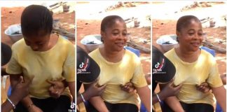 Ghanaian Lady Allows 2 'Area Boys' To Publicly Handle Her Breast