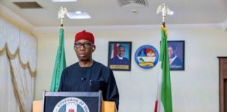 Okowa signs the 571.6 billion naira budget for 2023.