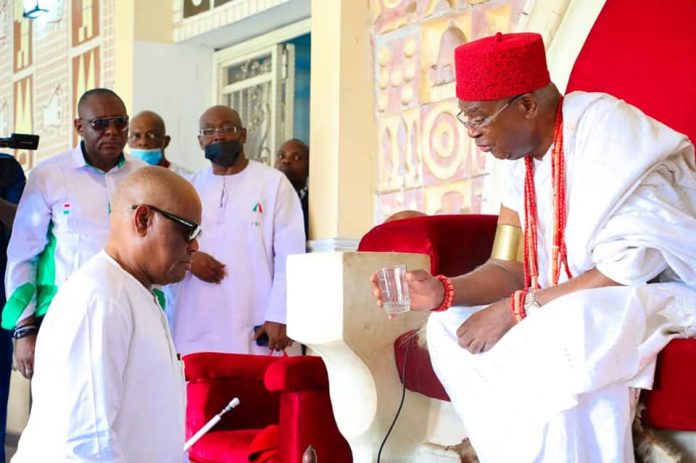 Wike visits Obi of Onitsha in Anambra