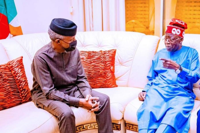 Tinubu visits Osinbajo in Aso Villa