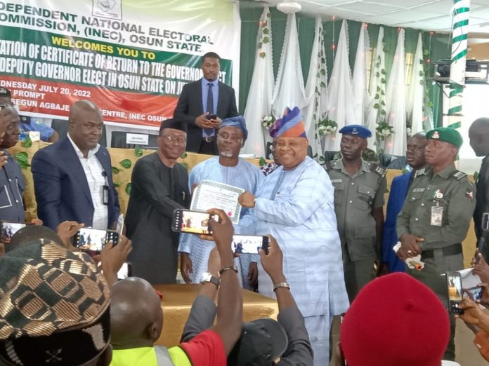 Osun election: Adeleke receives certificate of return from INEC