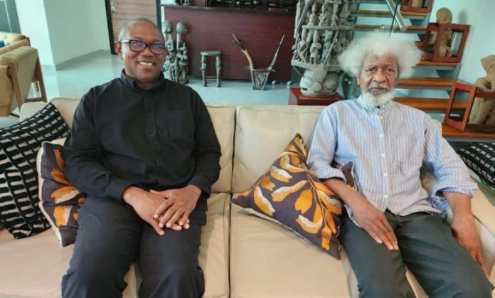 Peter Obi Visits Soyinka, Restores Relationship With The Nobel Laureate (Photos)