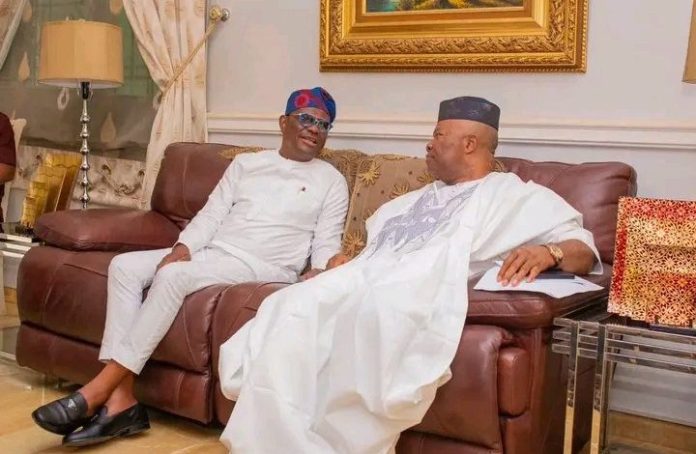 Senator Akpabio and His Team of Senators Meet Governor Wike