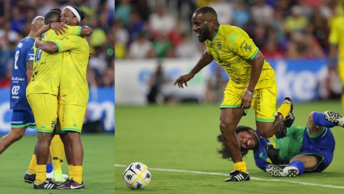 Jay Jay Okocha Celebrates Skills At Ronaldinho's Charity Game