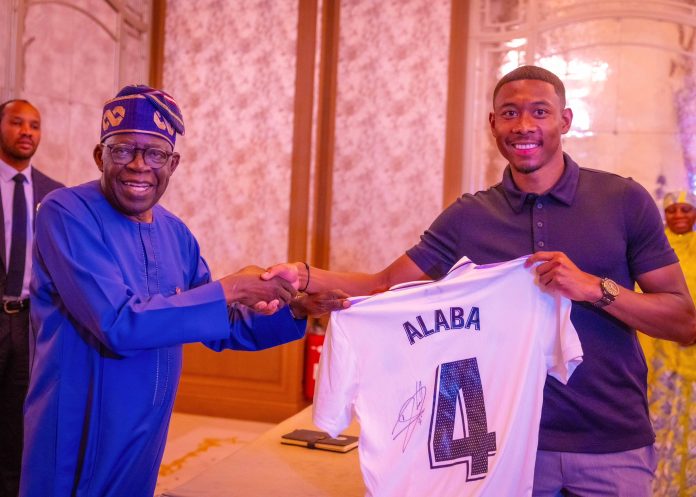 Tinubu Meets with David Alaba in France