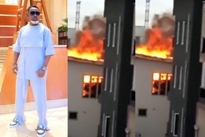 Comedian AY reacts as fire guts his Lagos house