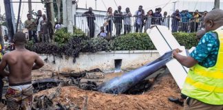 Photos/Videos from Scene of Helicopter Crash in Lagos