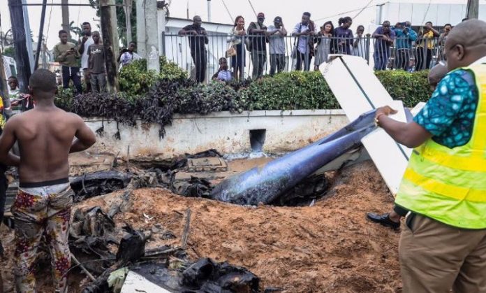 Photos/Videos from Scene of Helicopter Crash in Lagos