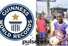 Bayelsa Born Ball Juggler Tonye Solomon Shatters Guinness World Record with 149 Consecutive Steps