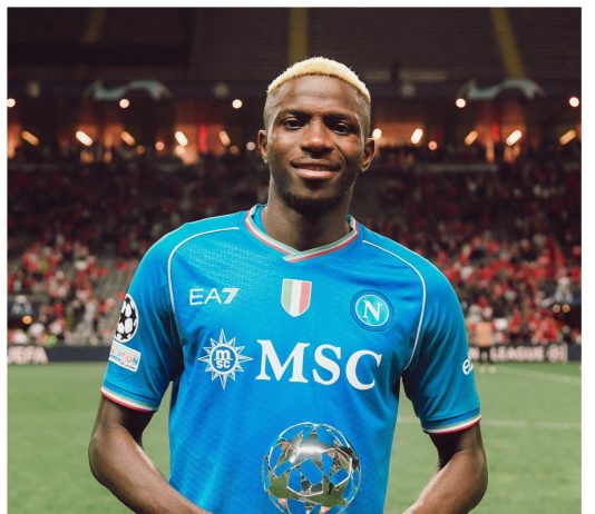 UCL: Osimhen wins Man of the Match in Napoli’s victory at Braga