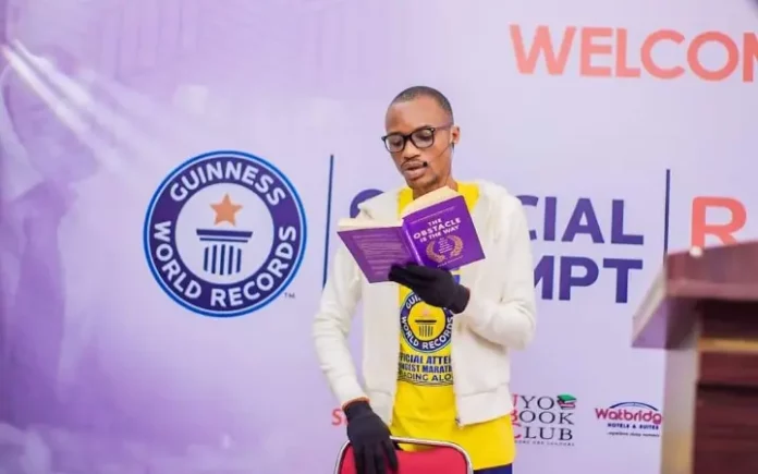 Nigerian John Obot breaks Guinness World Record for read-aloud marathon