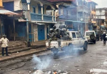 BREAKING: Military Shoots at Protesters as Sierra Leoneans Protest Election Malpractices, Rising Costs (Video))