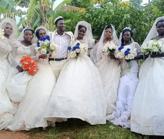 Ugandan businessman marries 7 wives in one day (Photo)