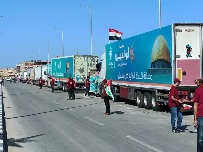 Breaking: Israel finally grants passage as first aid trucks enter Gaza through Rafah border in Egypt