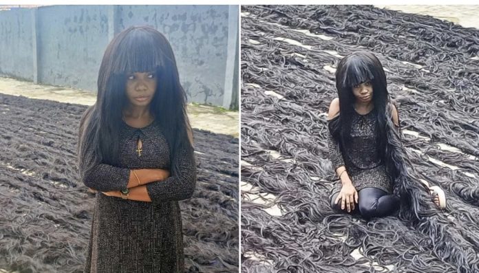 Nigerian woman, Helen Williams breaks Guinness World Record for longest handmade wig