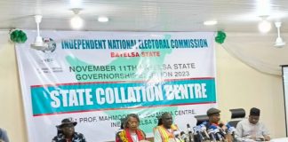 INEC adjourns Bayelsa governorship results collation to 12 pm Monday