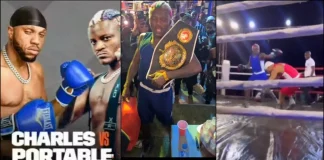 Singer Portable beats Charles Okocha in celebrity boxing match