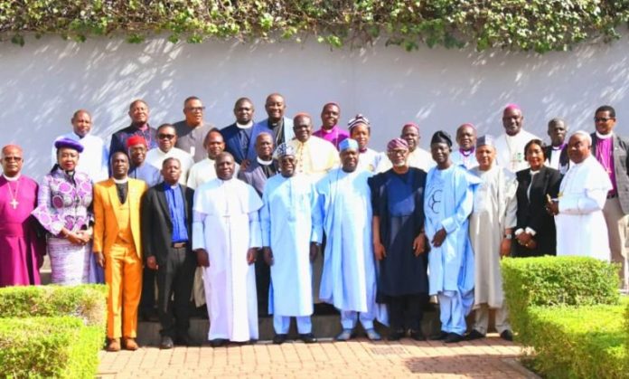 Christian Association of Nigeria leaders visit Tinubu in Aso Rock
