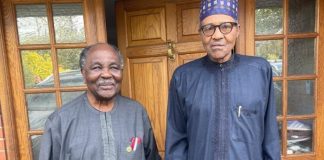 Buhari Visits Gen. Yakubu Gowon In London