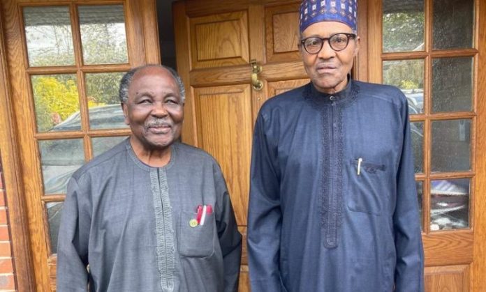 Buhari Visits Gen. Yakubu Gowon In London