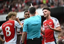 EPL: Absolute disgrace — Arsenal legend on Declan Rice red card