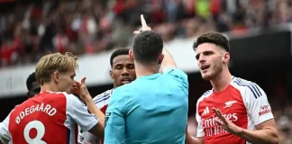 EPL: Absolute disgrace — Arsenal legend on Declan Rice red card