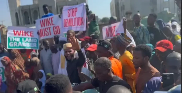 Protest rocks Abuja over mass demolitions by FCT Minister Wike