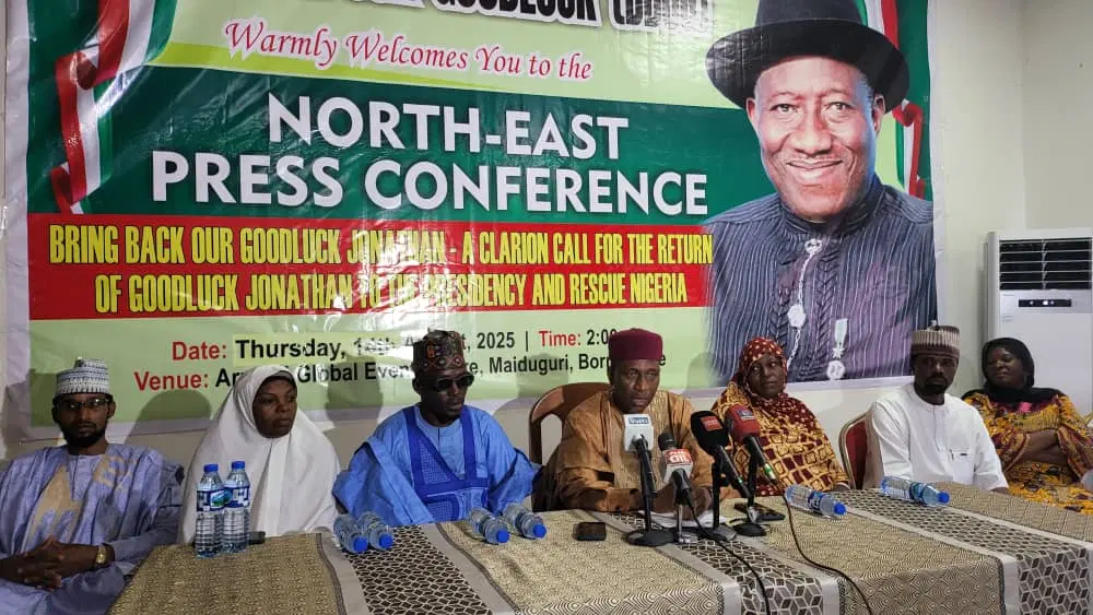 North East Concerned Group Urges Goodluck Jonathan to Contest 2027 Presidential Election to Rescue Nigeria