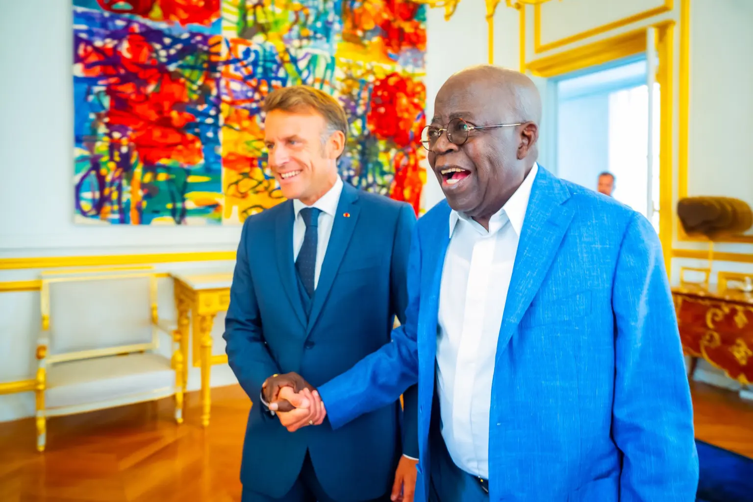 Bola Tinubu Holds Private Working Lunch With Macron At Elysee Palace In Paris