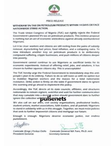 IMG_5536-scaled-e1757356627514-229x300 5% Petroleum Tax: TUC Gives FG 14 Days to Withdraw or Face Nationwide Strike