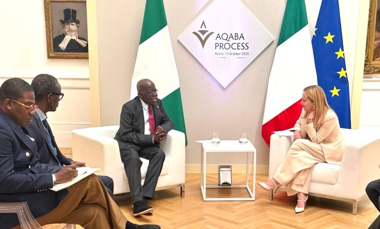 President Tinubu Meets Italian Prime Minister Giorgia Meloni in Rome