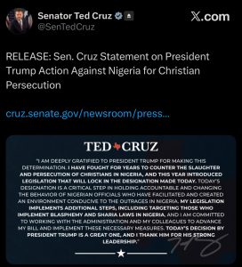 IMG_6955-272x300 Ted Cruz Backs Trump’s Move, Unveils Bill to Target Enforcers of Blasphemy and Sharia Laws in Nigeria