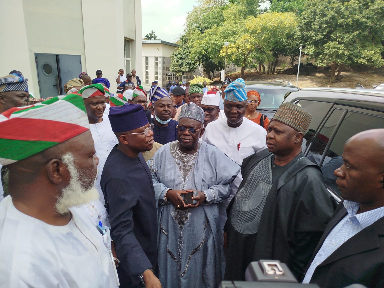 Turaki, PDP Top Leaders Meet Obasanjo Behind Closed Doors in Abeokuta