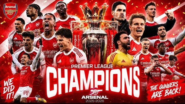 Arsenal Win Premier League 2025/26 Title, Ending 22-Year Wait Under Mikel Arteta